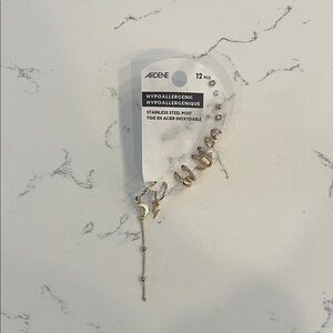 Ardene Gold and Silver Hypoallergenic Earrings Set